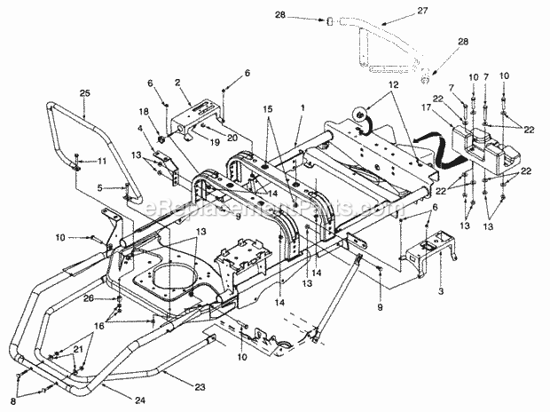 Frame And Attachments Diagram and Parts List for Z54 53AC385K100 Cub Cadet Lawn Mower